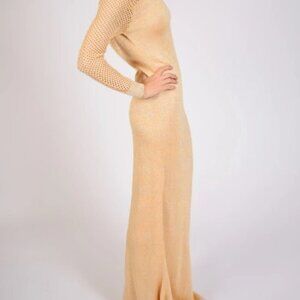 Vintage Anne Fogarty Rare 1960's Gold Knit Gown - Near Mint Condition
